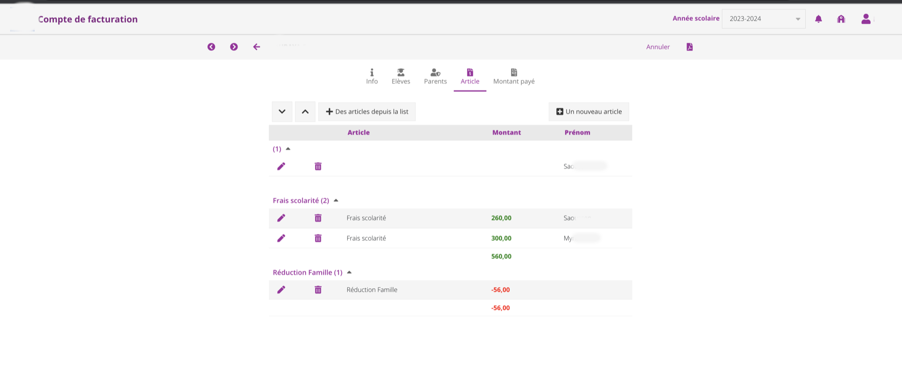 Module de facturation SQOULA